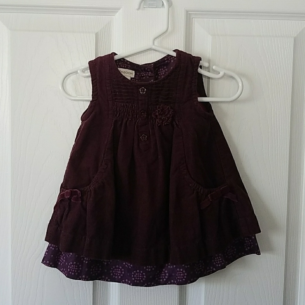 Monsoon 0 to 3 months purple dress